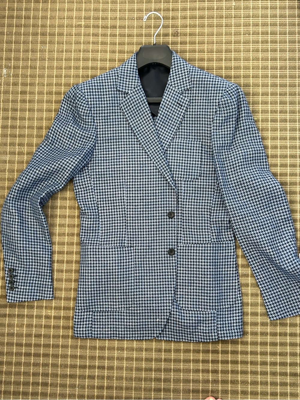 Reiss Men's Houndstooth Sport Coat in Blue and White